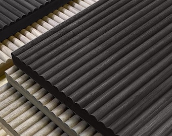 Smoked Oak Fluted Wood Panel | Ribbed, Slatted, Fluted Wall Decor | Sustainable Design Choice For your Home and Office