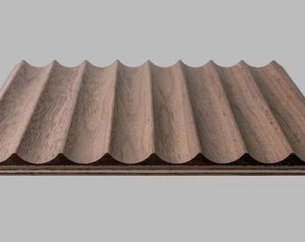 Walnut Wood Slat Panel | Ribbed Fluted Wall Decor