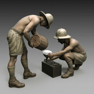 1:35 lot 2 Italian military soldiers world war ww2 resin figures
