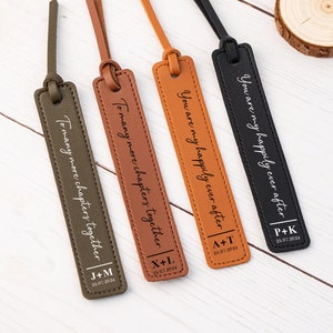 Segnalibro in pelle personalizzato per regalo di anniversario, segnalibro personalizzato, regalo per coppia, segnalibro con data speciale, regalo ricordo di lettura per lui