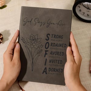 Diario personalizado con nombre cristiano y versículos bíblicos, regalo bíblico personalizado para ella, diario con versículos bíblicos de Dios, regalos religiosos