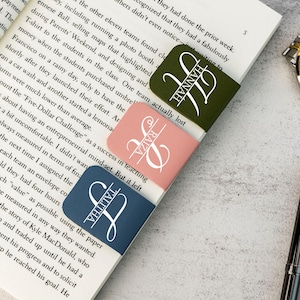 Personalised Leather Magnetic Bookmark with Name,Leather Book Mark for Him/Her,Custom Initial Magnetic Bookmark,Birthday Gift,Christmas Gift