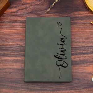 Diario con nombre grabado personalizado, libreta personalizada para ella, diario de cartas para mujer, regalos de cumpleaños, regalos de Navidad, el mejor regalo para ella.