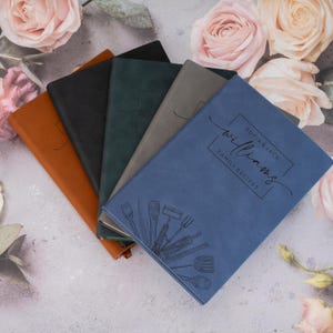 Aangepaste lederen familie receptenboek, kookboekbinder blanco receptenboek, familie receptenboek kookdagboek, verjaardagscadeau, Moederdagcadeaus
