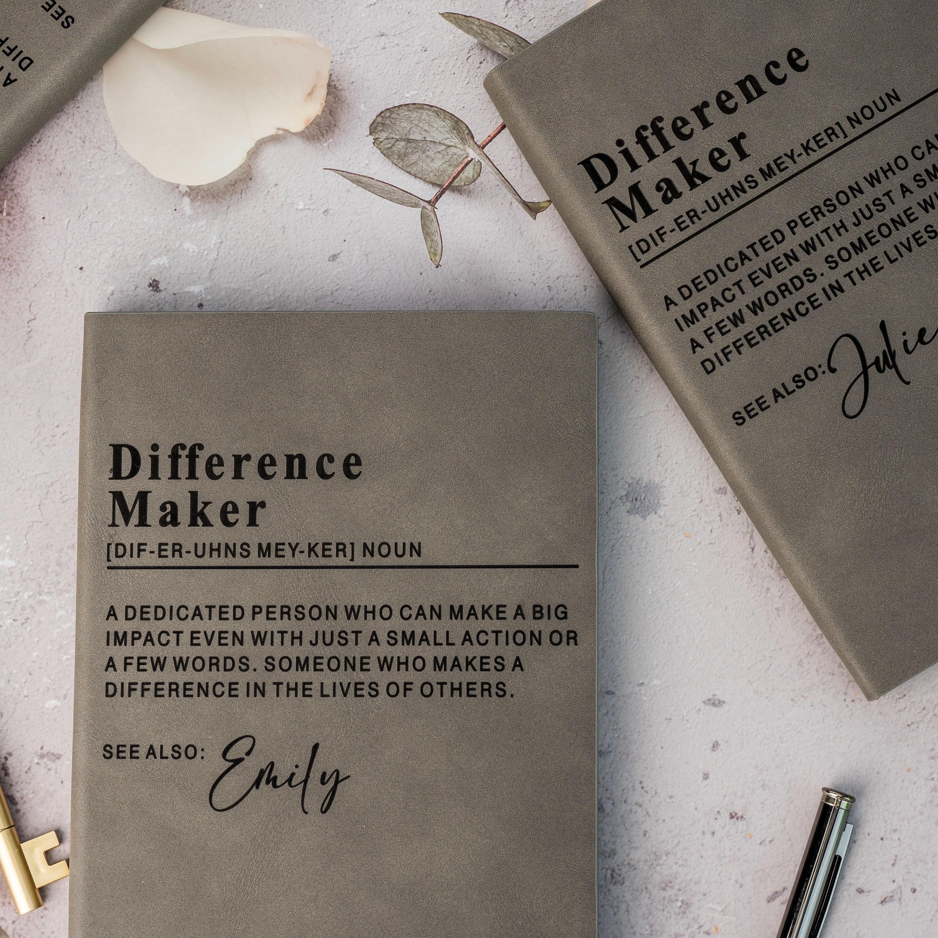 Custom Difference Maker Gifts, Engraved Journal to Coworker Gifts ...