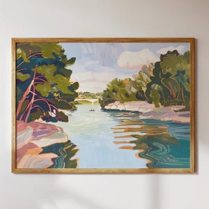 AUSTIN BARTON SPRINGS | Texas Art, Outdoors Lover Gifts, Living Room Decor, Austin Texas Art, Abstract Art, Austin Barton Springs Creek