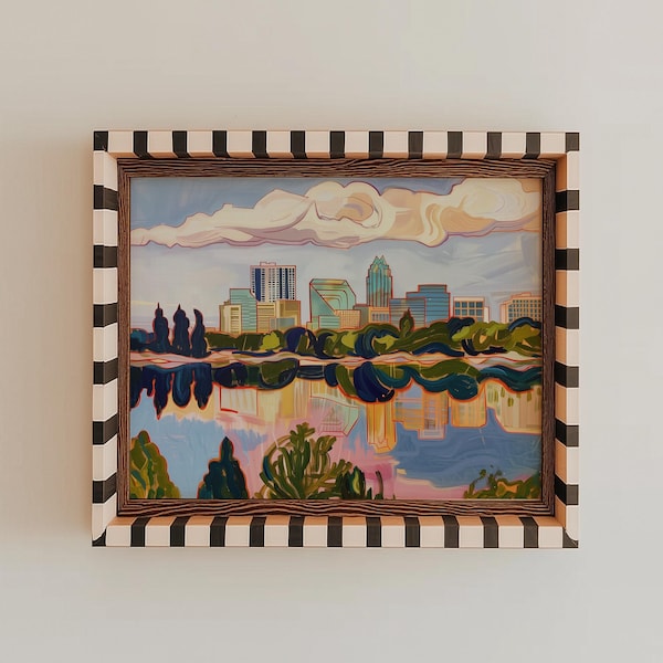 AUSTIN TEXAS SKYLINE | Texas Art Print, Texas Art, Texas Wall Art, Texas Print, Austin Illustration, Austin Cityscape, Texas Gift (Unframed)
