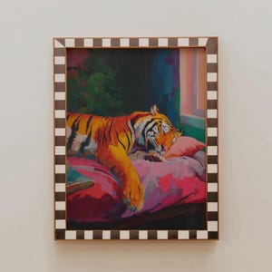 SLEEPY TIGER TIME | Feline Art, Tiger Art Print, Cat Poster, Cat Art, Cat Decor, Gift For Home, Cat Lover, Wild Life Poster, Tiger Print
