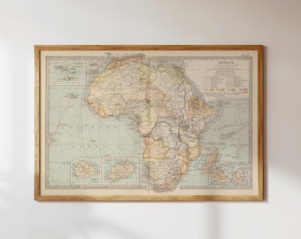MAP OF AFRICA | Africa Decor, African Gifts, Continents, African Geography, Vintage Art Print, Africa Wall Art, Vintage Map (Unframed)