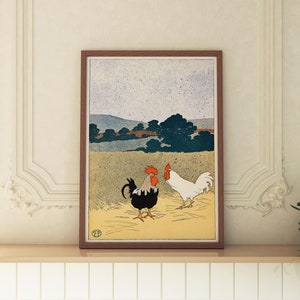 ROOSTER RANGE | Chicken Art Print, Rooster Decor, Chicken Illustration, Farmhouse Print, Country Art, Prairie Art, Farmhouse Poster