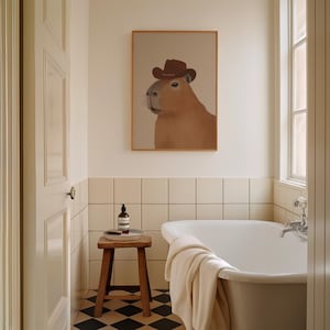 CAPYBARA WITH A HAT | Nature Art, Capybara Art, Capybara Art, Capybara Illustration, Animal Print, Kids Room Decor (Unframed) bild 5