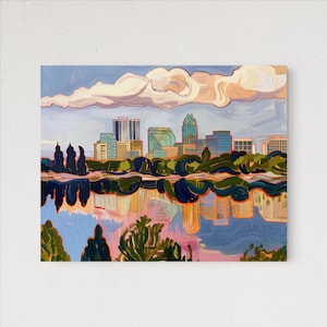 AUSTIN TEXAS SKYLINE | Texas Art Print, Texas Art, Texas Wall Art, Texas Print, Austin Illustration, Austin Cityscape, Texas Gift (Unframed) image 3