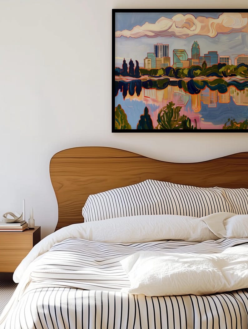 AUSTIN TEXAS SKYLINE | Texas Art Print, Texas Art, Texas Wall Art, Texas Print, Austin Illustration, Austin Cityscape, Texas Gift (Unframed) image 4