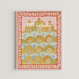 2027 TAPESTRY CALENDAR | Watercolor Painting, Boho Wall Decor, Boho Calendar, Tapestry Art, Monthly Calendar, 12 Month Calendar