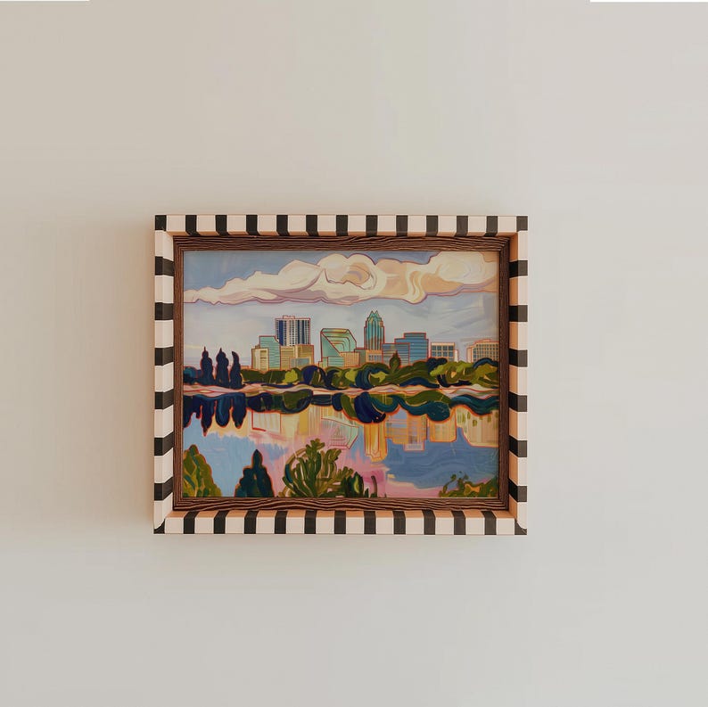 AUSTIN TEXAS SKYLINE | Texas Art Print, Texas Art, Texas Wall Art, Texas Print, Austin Illustration, Austin Cityscape, Texas Gift (Unframed) image 1