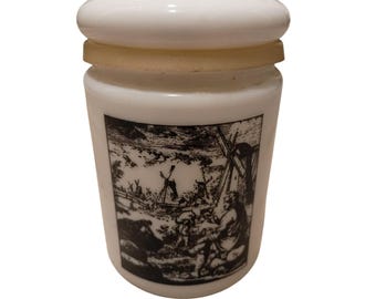 Dutch Milk Glass Tobacco Jar