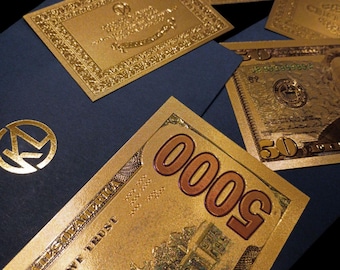 24k Gold Foil Banknotes