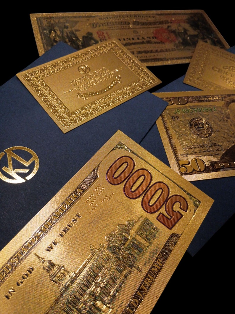 24k Gold Foil Banknotes - Etsy