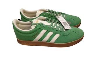 Adidas VL Court 2.0  JH5077 Green Suede Gum Sole Men Size 11