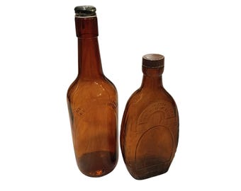 Anchor Hocking Amber Glass Bottles