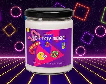 90s Toy Magic Candle, Retro Party Decor, Nostalgic Soy Scented Candle
