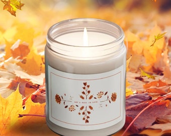 Fall Scented Soy Candle | Let’s Fall in Love | Autumn Leaves Home Decor Gift
