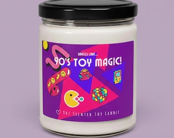 90s Toy Magic Candle – Smells Like Childhood, Retro Nostalgia Gift