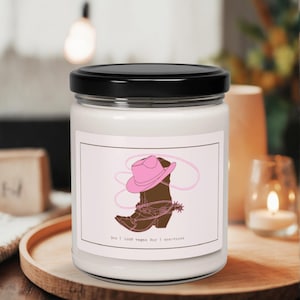 Lasso Cowgirl Boots Hats Scented Candle Western Smell Perfect Gift for Her Rustic Cowboy Decor Candle for Cowgirl Country Romance Western