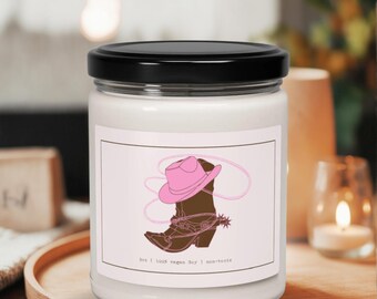 Cowgirl Boots & Hat Scented Soy Candle, Western Decor Gift