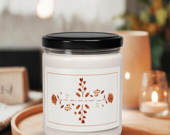 Let's Fall in Love Soy Candle, Autumn Leaves Decor
