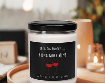 Read This More Wine Scented Soy Candle, Funny Home Decor