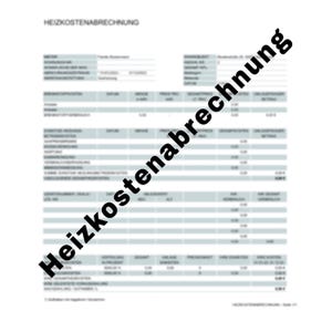 May include: A black and white document with the title "HEIZKOSTENABRECHNUNG" at the top. The document appears to be a heating cost statement.