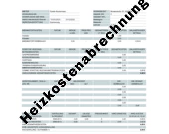 Puede incluir: Un documento en blanco y negro con el título "HEIZKOSTENABRECHNUNG" en la parte superior. El documento parece ser un estado de cuenta de calefacción.