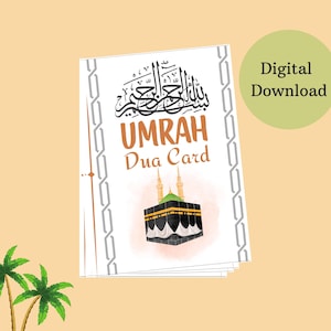 Umrah Prayer Card Printable,Umrah Mubarak Gift Cards,Prayer Cards,Umrah Information Cards,Islamic Prayer,Prayer Reminder Cards Printable PDF