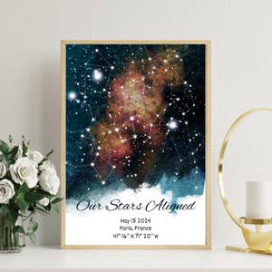 Regalo especial de mapa estelar para bodas, regalo para recién casados, regalo de aniversario de bodas, mapa estelar, regalo de bodas para mi esposa, mapa estelar especial por fecha