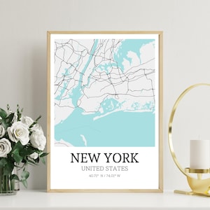 Custom City Map,Digital Download Custom Map Printing,Custom City Map Art, Kindness Day Gift, City Town Map, Map Download, New York Map Print