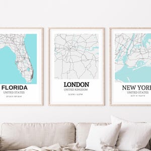 Spezielle Stadt Karte 3er Set, Stadt Karte Download, Stadt Karte Druck, digitale Download, druckbare Kunst, Karte Kunst, Kindness Day Geschenk, Digitaldrucke