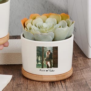 Custom Photo Plant Pot,Personalized Gift for Couple,Photo Gifts for Wife,Anniversary Gifts,Wedding Plant Pot,Newly Engaged Couple Gift