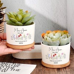 Danke, dass Sie mir geholfen haben, Blumentopf, personalisiertes Geschenk für die Wertschätzung des Lehrers, benutzerdefinierten Lehrer-Sukkulententopf, Blumentopf für Lehrer wachsen zu lassen
