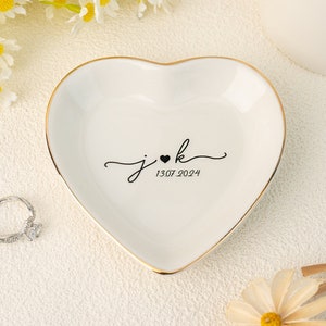Plato para anillos de compromiso, porta anillos de boda, plato personalizado para anillos, regalos de compromiso, regalos para pareja, regalo de boda para novia, plato para baratijas