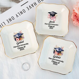 Graduation Gift,Personalised Name Graduation Jewelry Dish,Custom Ring Dish,Class Of 2025 College Graduation Gift For Her,Masters Degree Gift