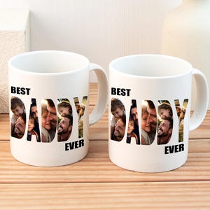 Personalized Photo Mug For Dad, Custom Fathers Day Cup, Photo Collage Mug, Dad Birthday Gift, Father Gift From Son Daughter Wife, Dad Mug