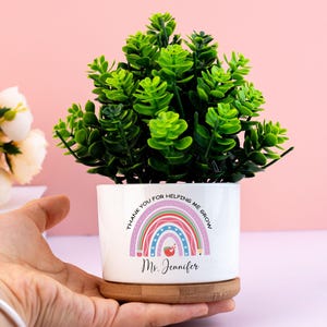 Thank You Teacher Gifts, Thank You For Helping Me Grow, Teacher Gift, End Of Year Gift for Teacher, Custom Plant Pot, Flower Pot for Teacher