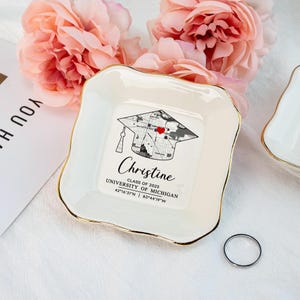 Gepersonaliseerde campuskaart afstudeercadeau, aangepaste universiteitskaart, college afstuderen, gepersonaliseerde ringschotel, klasse van 2025 cadeau, cadeau voor dochter