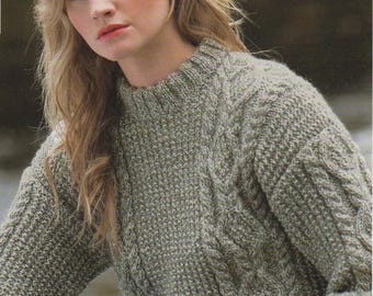 Aran Cardigan & Sweater Knitting Pattern (PDF Download)