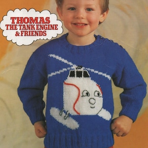 Vintage Knitting Pattern: Harold Helicopter Sweater, Thomas Tank Engine (PDF Download)