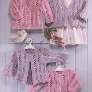 Knitted Baby Cardigan PDF Pattern: Frill Edge, 0-6 Years (Digital Download