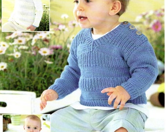 Child's Sweater & Blanket Knitting Pattern: DK Yarn, Birth to 7 Years (PDF Download)