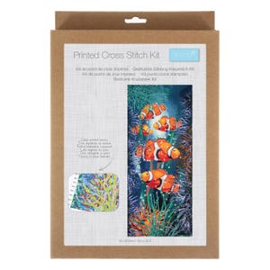 Printed Cross Stitch Kit, Extra Large, Fishes