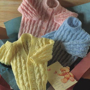 Knitted Children&#39;s Cardigan & Sweater Pattern: DK Yarn (PDF Download) Size 16-22&quot;